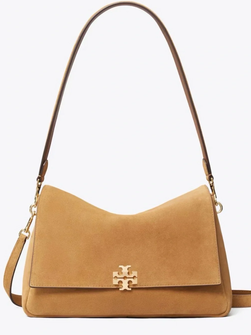 🤍New Tory Burch Charlie Suede Shoulder Bag in Toffee
